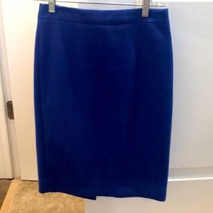 J crew cobalt blue wool pencil skirt
